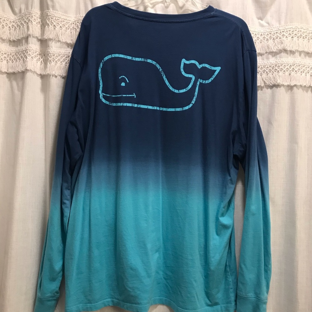 Blue ombré Long Sleeve Vineyard Vines Tee